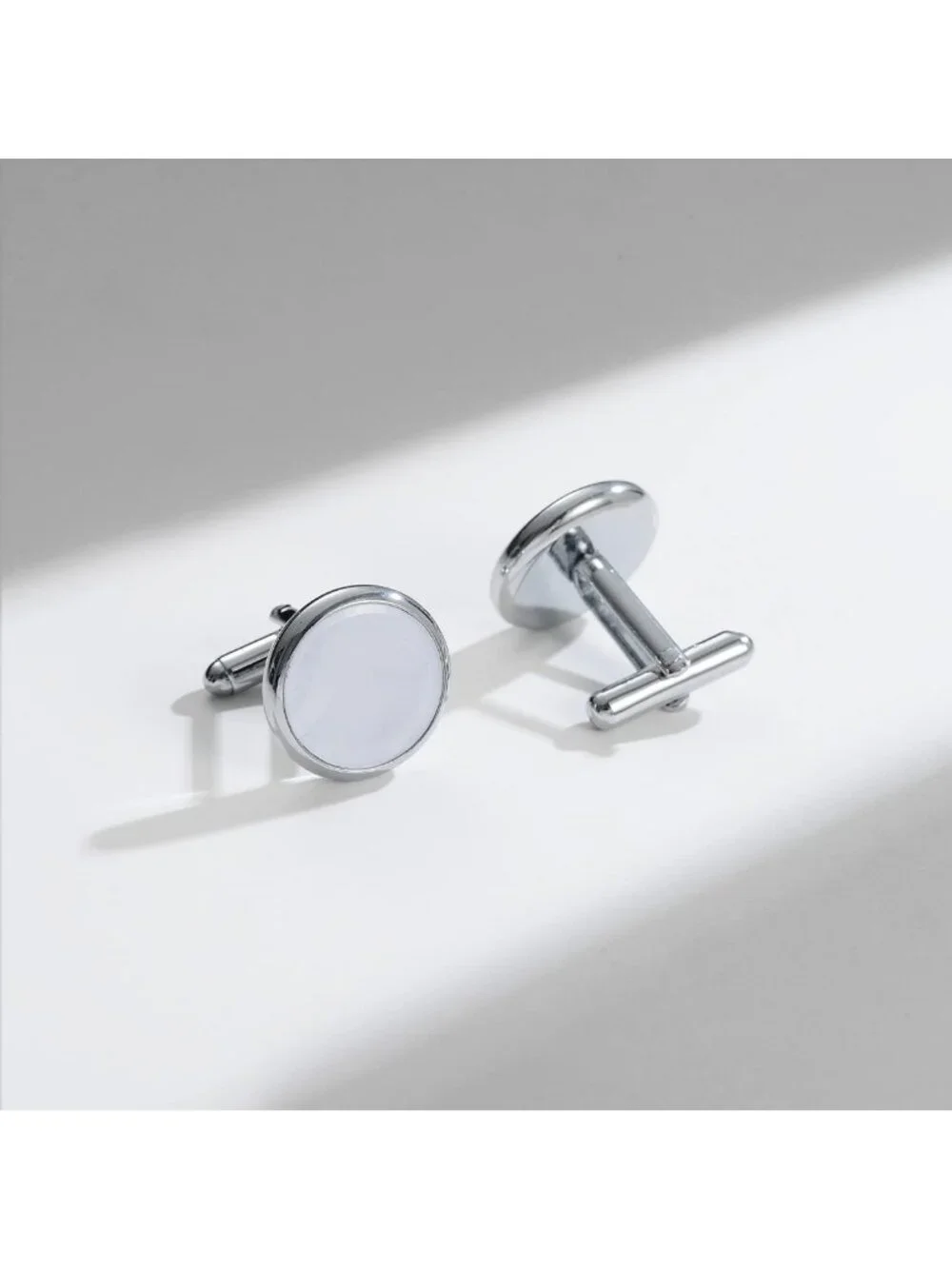 Classic Men's Tuxedo Shirt & Cufflink Set, Mother-of-Pearl Button, Formal Wear